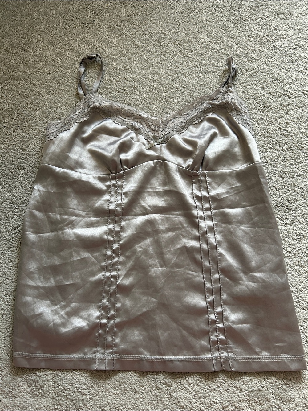 Silver Lace Trim Cami